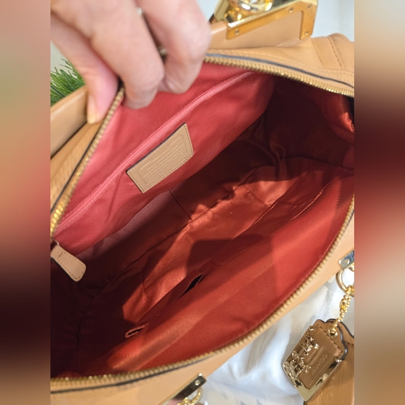 Coach Madison Pinnacle Woven Lily Satchel - Picture 12 of 14